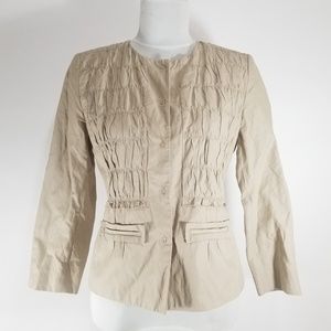 🦋Tahari Tan Long Sleeve Blazer Size 6